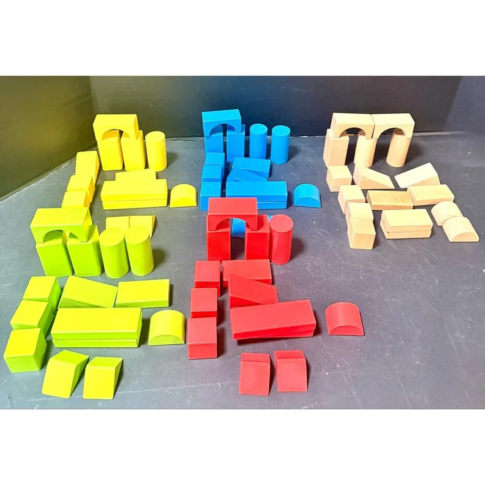 Melissa & Doug 75 Multi-Colored Wooden Blocks box classic toddler building set